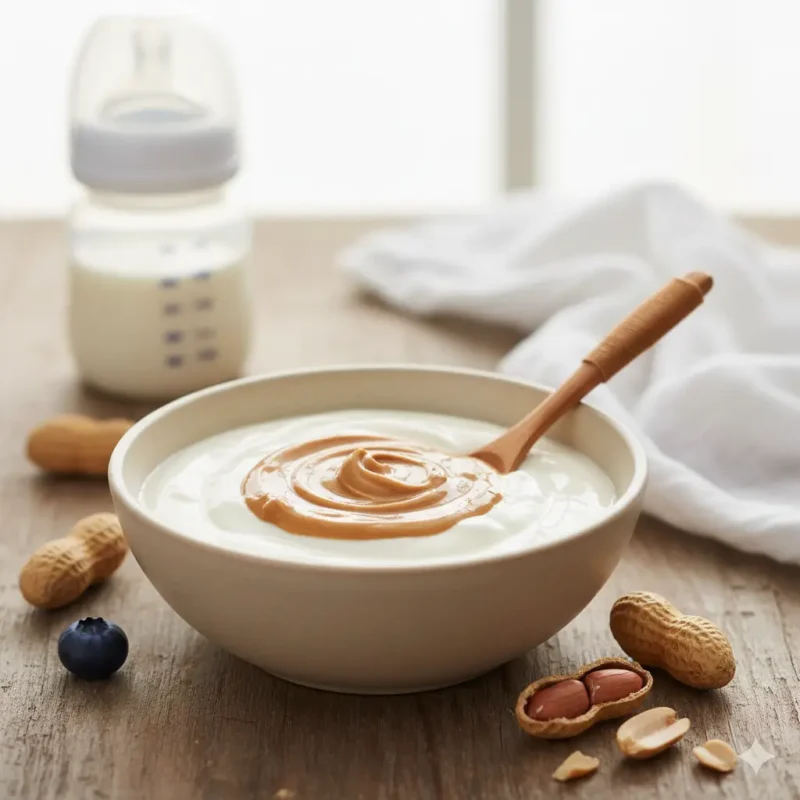 زبادي كامل الدسم مع زبدة الفول السوداني